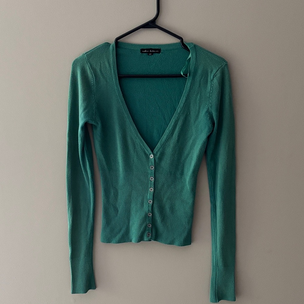 Green Button-Up Cardigan